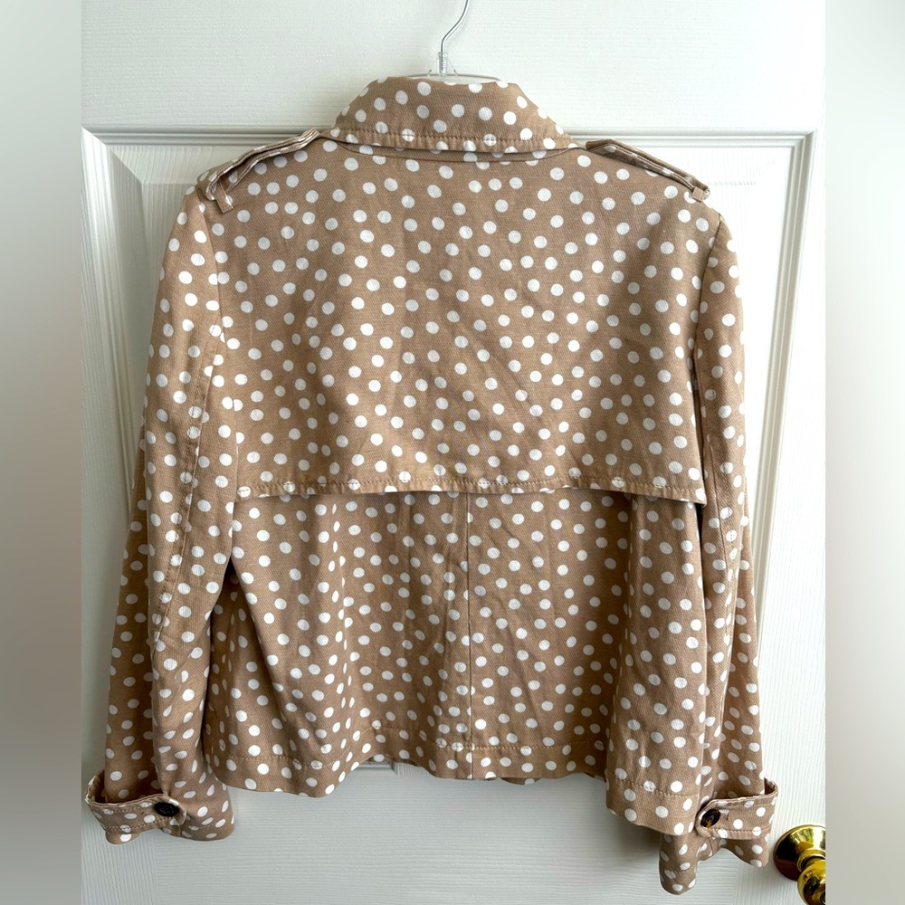 ANN TAYLOR  POLKA DOT SWING DESIGN JACKET TWO POCKET DOUBLE BREASTED SZ S - Picture 4 of 11